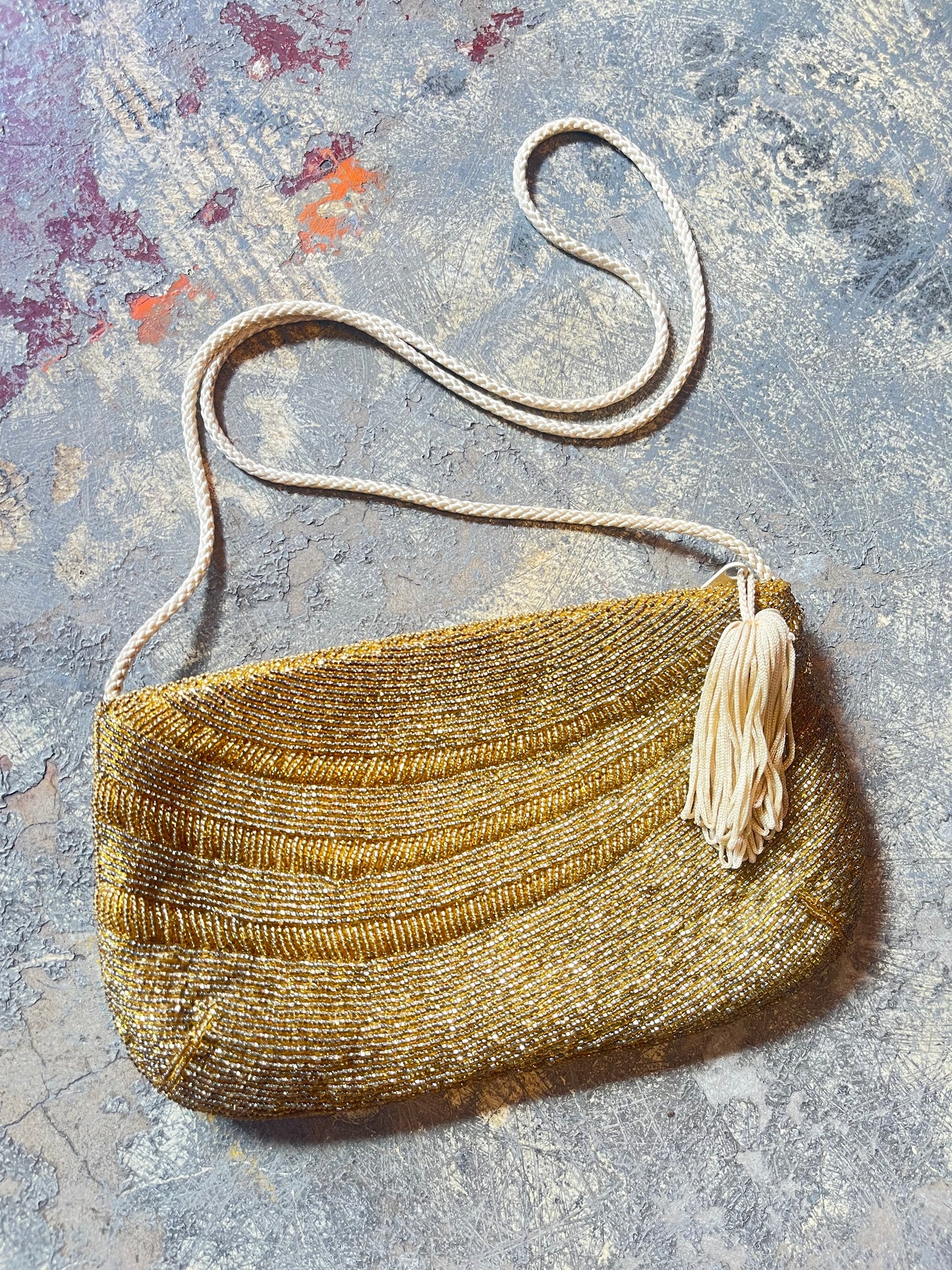 Gold Beaded Evening Bag