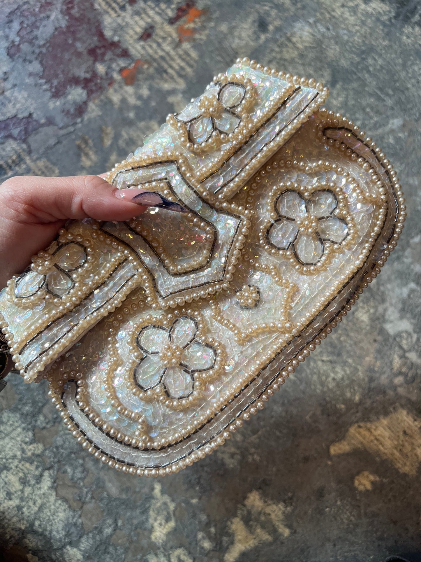 Beaded Flower Clutch